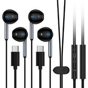 USB C Noise Canceling Earbuds with Microphone & Volume Control Earphones for iPhone 16 Pro Max/16, Type C Wired Earbud Semi in Ear Headphones for Samsung Galaxy S25 Ultra S24 FE S23 A56 Z Fold 7 in Kuwait