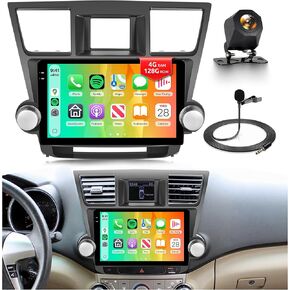 4G+64G Car Radio for Toyota Highlander 2008-2013 with Wireless CarPlay Android Auto, 10.1 Inch Touchscreen Android Car Stereo with GPS Navigation WiFi SWC Bluetooth FM RDS 32EQ Backup Camera in Saudi Arabia