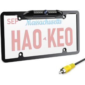 Backup Camera AHD 1080P Front Rear View Reverse Cam Metal License Plate Camera with Night Vision, Waterproof Back up Camera for Cars/Truck/RV/Tractor/Semi-Trailers/Pickup in Kuwait