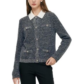 أزياء النساء سترات كارديجان غير رسمية ، زر Crewneck زرها لأعلى من كارثة متماسكة in Kuwait