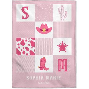 بطانيات أطفال شخصية Flochil ، بطانية مخصصة للأطفال - بطانية الطفل مع اسم الفتيات ، أفضل هدية للطفل ، Fleece Flush Flush (30x40) in Kuwait