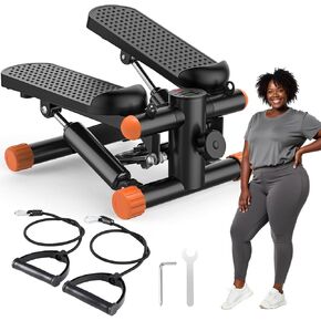 OLIXIS Steppers for Exercise at Home Workout Equipment, Mini Stepper Exercise Machine 300lbs, Twist Step with Resistance Bands, Cardio Weight Loss Equipment Home Fitness in Kuwait