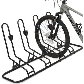 Floor Bike Rack for 5 Bikes, Safeguard Disc Brakes & Derailleurs Design, Waterproof Bicycle Stand Indoor/Outdoor/Garage Use, Fits 12"-29" Tires, Upgraded 0.63" Steel Tubes for Stability in Kuwait