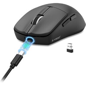 الماوس اللاسلكي اللاسلكي Xuangui ، 2.4G/BT/USB-C سلكي ، 5 مستويات DPI 4000 كحد أقصى ، 50 جرام خفيفة الوزن ، 1000Hz معدل استطلاع ، برنامج ماكرو ، أزرار جانبية ، عمر بطارية 44 ساعة ، للكمبيوتر المحمول/الكمبيوتر/الكمبيوتر/ماك ، أبيض in Kuwait