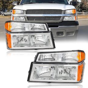 LED DRL Headlights Compatible with 2004-2012 Chevy Colorado & GMC Canyon Headlamp Amber Reflector Chrome Housing Left Right 2PC Replacements in Kuwait