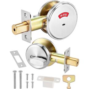 Indicator Privacy Lock and Door Lever,Vacant Occupied Bathroom Knob with Privacy in-Use or Vacant Indicator Lock,ANSI Grade2 Commercial Door Handle for Public Restrooms Toilet in Kuwait