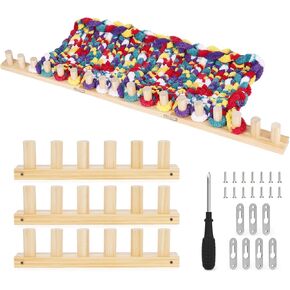 Reessy Chunky Knitting Blanket Loom – 40" Wooden Knitting Loom Kit for Chunky Yarn with Assembly Tools Included – 3-in-1 Knitting Loom for Blankets, Afghans, Throws, Thick Yarn in Kuwait