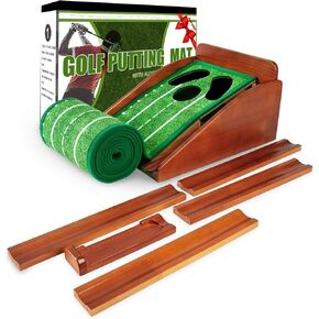 Putting Green Indoor,Golf Putting mat with Auto Ball Return – Premium Golf Putting Mat for Home, Office, or Outdoors – Perfect Golf Gift for Men & Women, Practice Anywhere in Saudi Arabia