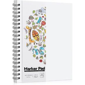 135lb/200gsm Marker Paper Pad, 8.3×8.9in Double Sided Bleedproof Sketch Pad, 30 Sheets Art Paper Spiral Sketchbook, Smooth Painting Coloring Alcohol Marker Paper for DIY, Gift in Kuwait