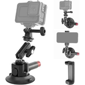 6 بوصات كأس شفط كوب مع الهاتف مع 7 "شاقية مفصلية الذراع السحرية ، 360 درجة رأس الكرة المزدوجة و 1/4" in Kuwait