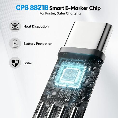 USB C 3.2 Gen 2 Cable 20ft مع نقل البيانات عالي السرعة 10 جيجابت في الثانية وشحن 140 واط و 4K@60Hz النوع C مراقبة سلك مضفر لرصد SSD Hub Procking محطة الكمبيوتر المحمول. in Kuwait