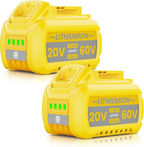 2Pack 9.0Ah Replacement Battery for Dewalt 20V 60V Max Flexvolt Batteries Compatible with Dewalt 20/60 Volt Lithium Battery DCB609 DCB606 DCB612 DCB200 DCB201 DCB203 DCB204 DCB206 DCB207 in Saudi Arabia