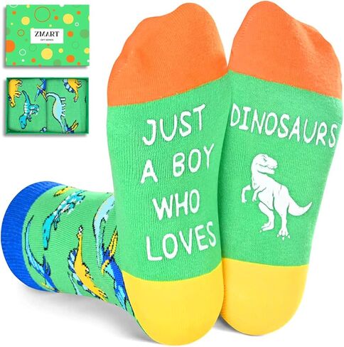 Dinosaur Ideas Gifts Socks for Boys - Dinosaur Socks for Boys Kids Socks 7-10 Years in Saudi Arabia