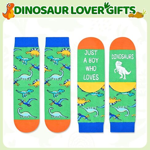 Dinosaur Ideas Gifts Socks for Boys - Dinosaur Socks for Boys Kids Socks 7-10 Years in Saudi Arabia