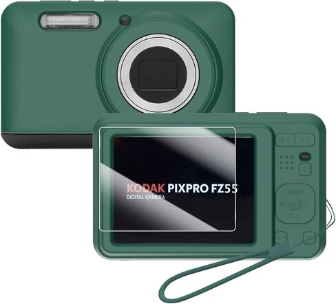 علبة السيليكون للكاميرا الرقمية Kodak Pixpro FZ55 مع واقي الشاشة والحبل لملحقات Kodak Pixpro FZ55 - (Rice White) in Kuwait