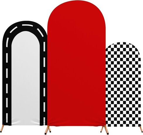 مجموعة غطاء خلفية Fast Party Arch Arch مجموعة من 3 أسواق للسباق يغطي SPANDEX BACKDROP Stand 4ft ، 5 أقدام ، 6 أقدام لحضور حفل زفاف عيد ميلاد الحفل الفتاة ديكور (أسود) in Saudi Arabia