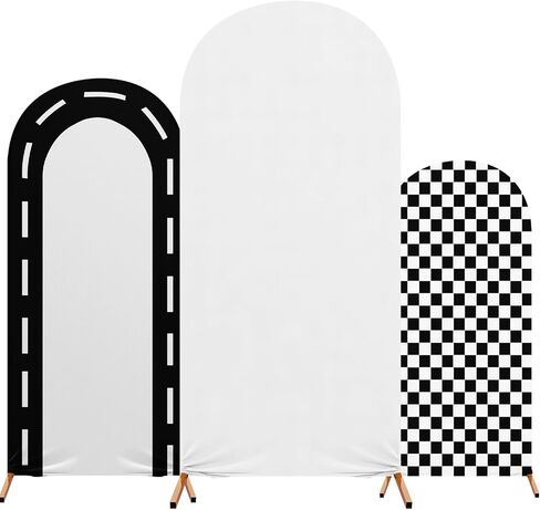 مجموعة غطاء خلفية Fast Party Arch Arch مجموعة من 3 أسواق للسباق يغطي SPANDEX BACKDROP Stand 4ft ، 5 أقدام ، 6 أقدام لحضور حفل زفاف عيد ميلاد الحفل الفتاة ديكور (أسود) in Kuwait