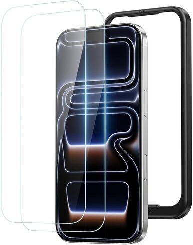 Nimaso for iPhone 17 Pro Max Screen Protector 6.9 بوصة ، 2 حزمة 9H صلبة HD Clear المقسّن العسكري العسكري ، مضاد للخلع ، مع أداة تثبيت سهلة in Kuwait