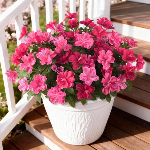 Artificial Fake Fall Flowers for Outdoor Decor 8 Bundles UV Resistant Artificial Plants Outdoor Look Real Faux Silk Autumn Flowers for Porch Planters Garden Yard Decorations in Kuwait