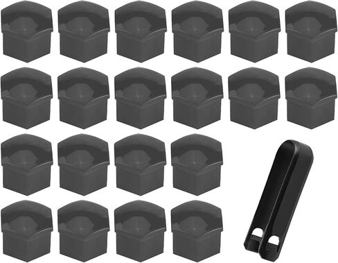 20pcs أغطية جوز العروة ، يغطي الترباس أغطية ، واقي المسمار المحور التلقائي مع أداة مزيل ، و 21 ملم سداسي سداسي غبار الترباس غطاء ملحقات السيارة الزخرفية عالمي لمعظم السيارات (أحمر ، 21 ملم) in Kuwait