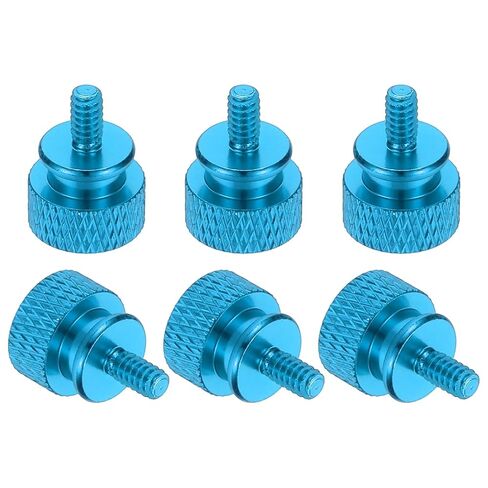 meccanixity 12 pcs m3x7mm knurled thumb screup case case thould leglen shiden sced sloy aluminium for pc case ، blue blue in Kuwait