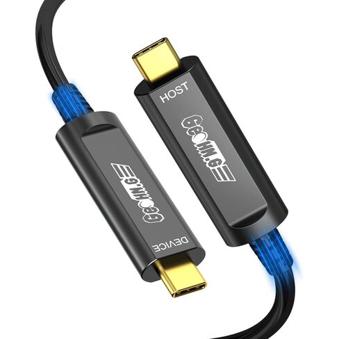 كابل USB C الألياف البصرية الزاوية اليمنى 33 قدمًا ، 10 جيجابت في الثانية بانيشن USB 3.2 كابل Gen2 مع شريحة السيليكوني الألمانية ، مسافة طويلة لرؤية الماكينة ، كاميرا Logitech 4K ، VR/AR ، مؤتمر الفيديو in Kuwait