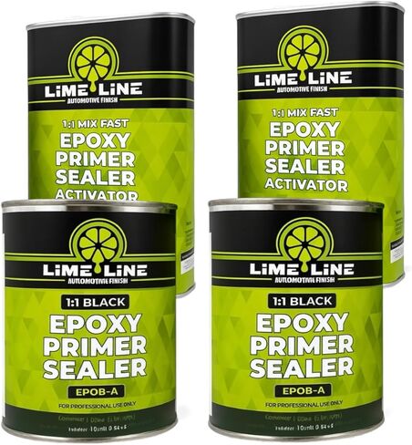 LIME LINE 2K EPOXY Primer Sealer ، مباشرة إلى السيارات المعدنية والصف الصناعي 2.1 VOC Light Gray (مجموعة جالون 1) in Kuwait