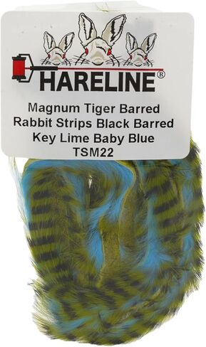 Hareline Magnum Tiger Barred Strips #14 Black Barred Chartreuse Over Fl Yellow in Saudi Arabia