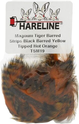 Hareline Magnum Tiger Barred Strips #14 Black Barred Chartreuse Over Fl Yellow in Saudi Arabia