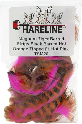 Hareline Magnum Tiger Barred Strips #14 Black Barred Chartreuse Over Fl Yellow in Saudi Arabia