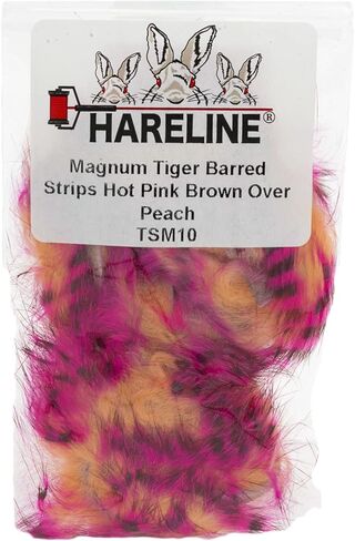Hareline Magnum Tiger Barred Strips #14 Black Barred Chartreuse Over Fl Yellow in Saudi Arabia