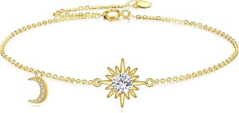 سوار Dovran 14k الصلب الذهبي القمر للنساء حقيقية صفراء الذهب ستار سوار القمر نجمة مجوهرات هدايا عيد ميلاد زوجة أمي in Saudi Arabia