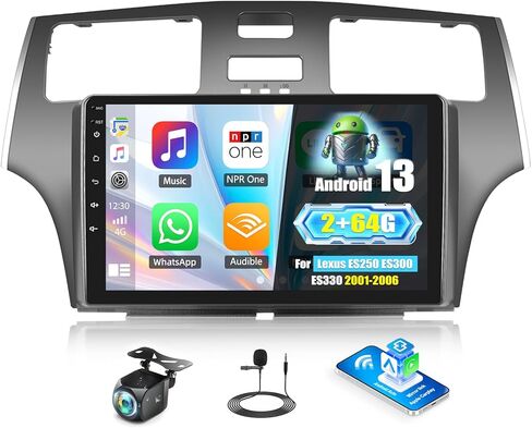 ستيريو سيارة Sixwin Android لـ Lexus ES250 ES300 ES330 2001-2006 مع Carplay Android Auto Mirror Link 9 بوصة شاشة تعمل باللمس مع GPS Navigation WiFi 26UI Bluetooth FM Camera in Kuwait