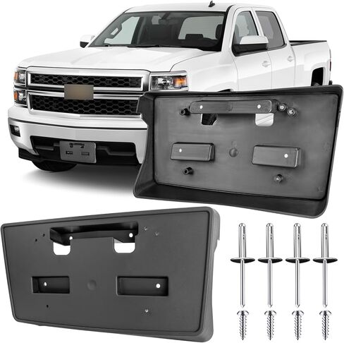 License Plate Bracket Accessories for Chevrolet Chevy Suburban 2015-2020, Suburban 3500 HD 2016-2019, Tahoe 2015-2020, Front Bumper License Plate Holder Replacement Frame Black Mount in Saudi Arabia