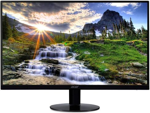 Acer 23.8 "مراقبة مكتب المنزل المهني | Full HD (1920 x 1080) | Ultra-Shin | Zero-Frame | ما يصل إلى 100 هرتز تحديث | 4ms (G إلى G) | Tilt | Hdmi & Vga Ports | in Kuwait