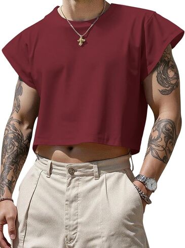 Soly Hux Men Men Short Sleeve Crew Neck اقتصاص القمصان الصيفية in Saudi Arabia