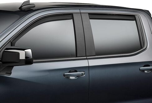 WeatherTech Custom Fit Side Window Deflectors for Sierra 1500, Limited, Silverado 1500, LTD - (Crew Cab, Rubber Sill), Front & Rear Set - Dark Tint in Saudi Arabia