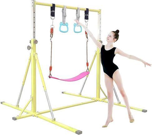 بار للجمباز القابلة للطي ، بار أفقي 5 أقدام ، شريط تدريب للأطفال القابل للتعديل للأطفال الذين تتراوح أعمارهم بين 3 و 15 عامًا ، حانة للجمباز للأطفال ، مثلث معدات هيكل-GYM للمنزل in Kuwait