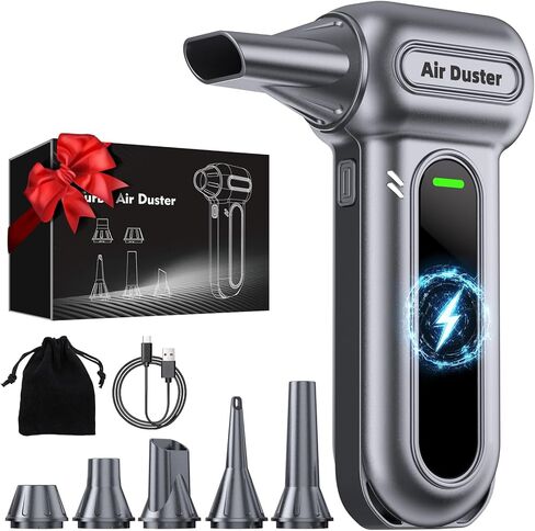 Electric Air Duster Cleaning Tools -180000RPM Super Power Cordless Air Duster, Rechargeable Brushless Motor Durable Blower, 4-Gear Adjustable Dust Blower for Computer, Keyboard and Car, Indoor Outdoor in Saudi Arabia