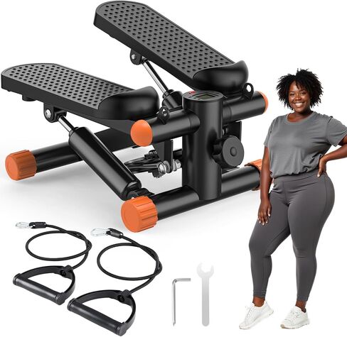 olixis steppers لممارسة الرياضة في معدات التمرين المنزلي ، آلة تمرين السهول الصغيرة 300 رطل ، خطوة تويست مع نطاقات المقاومة ، معدات فقدان القلوب المنزلية لياقة المنزل in Kuwait