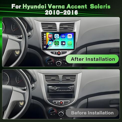 8 Core 4+64GB Android 15 Stereo Car Stereo لـ Hyundai Verna Accent Solaris Wireless Carplay Android Auto ، 9 '' 'Carnen Radio مع GPS ، WiFi ، 32EQ DSP ، 59 UI ، Bluetooth ، FM RDS ، كاميرا احتياطية ، كاميرا احتياطية in Kuwait