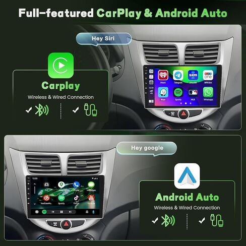 8 Core 4+64GB Android 15 Stereo Car Stereo لـ Hyundai Verna Accent Solaris Wireless Carplay Android Auto ، 9 '' 'Carnen Radio مع GPS ، WiFi ، 32EQ DSP ، 59 UI ، Bluetooth ، FM RDS ، كاميرا احتياطية ، كاميرا احتياطية in Kuwait