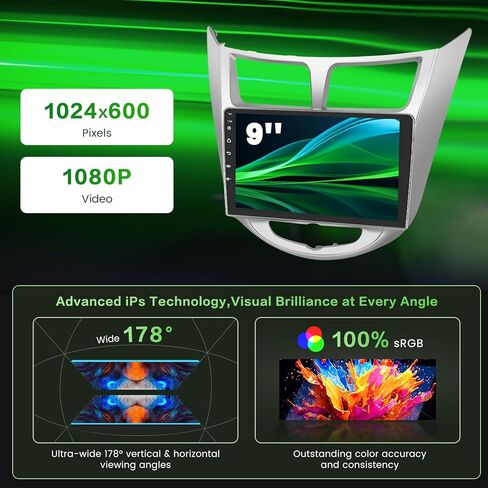 8 Core 4+64GB Android 15 Stereo Car Stereo لـ Hyundai Verna Accent Solaris Wireless Carplay Android Auto ، 9 '' 'Carnen Radio مع GPS ، WiFi ، 32EQ DSP ، 59 UI ، Bluetooth ، FM RDS ، كاميرا احتياطية ، كاميرا احتياطية in Kuwait