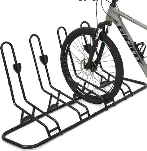 Floor Bike Rack for 5 Bikes, Safeguard Disc Brakes & Derailleurs Design, Waterproof Bicycle Stand Indoor/Outdoor/Garage Use, Fits 12"-29" Tires, Upgraded 0.63" Steel Tubes for Stability in Kuwait