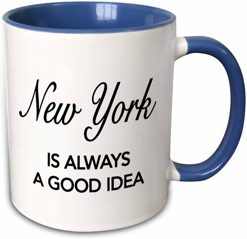 3dRose New York is Always A Good Idea Two Tone Mug, 11 oz, Black in Saudi Arabia
