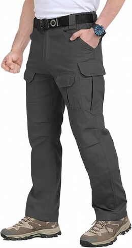 NAVEKULL Cotton Work Cargo Pants Stretch Lightweight Tactical Military Hiking Outdoor Pants with 8 Pockets in Kuwait