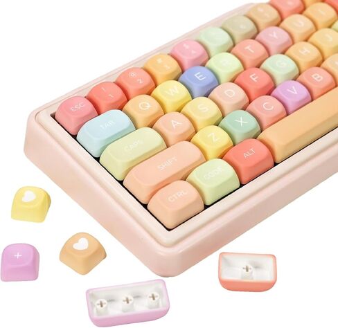 PBT Keycaps ، Blue White Brown Keycaps 60 65 75 100 في المئة ، صبغة مقدمة من الصبغة ، موضوع الشوكولاتة المخصص 130 مفتاح ، ملف تعريف FOA لـ 61/68/84/87/98/100 Cherry Gateron MX Mechanical in Kuwait