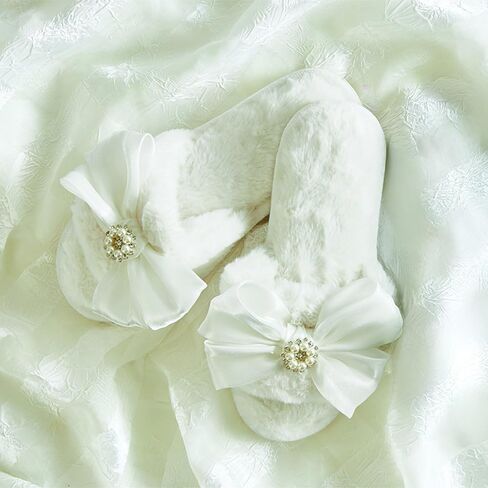 Ultra Soft Plush Luxury Indoor House Slippers Blush Pink Bow Medium in Saudi Arabia