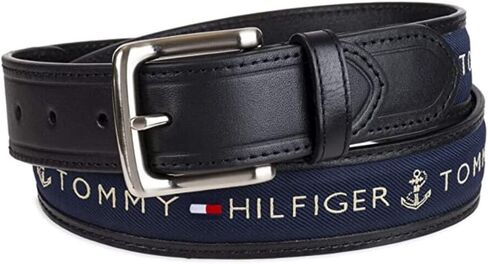 Tommy Hilfiger Men's Fabric Inlay Casual Belt with Classic Harness Buckle in Saudi Arabia