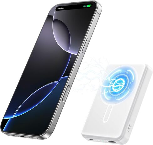بالنسبة إلى Magsafe Power Bank 12000mAh ، 15W شاحن محمول مغناطيسي لاسلكي ، 20 واط PD الشحن السريع ، حزمة بطارية فائقة slim لجهاز iPhone 17/16/15/14/13/12 ، Travel Essential (Gray) in Saudi Arabia